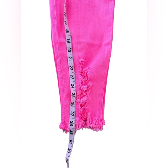 Neon Pink Distressed Jeans/Jeggings - Picture 4 of 6